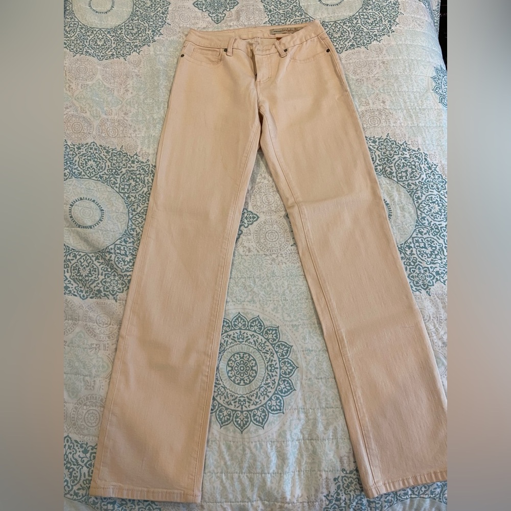 Women’s Christopher Blue Pale Pink Jeans Size 4 Boot Cut (EUC)